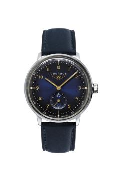 Bauhaus Damenuhr Quarz mit kleiner Sekunde mit Lederarmband